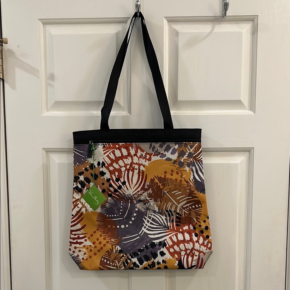Vera Bradley Lighten Up Front Zip Tote in Painted Feathers